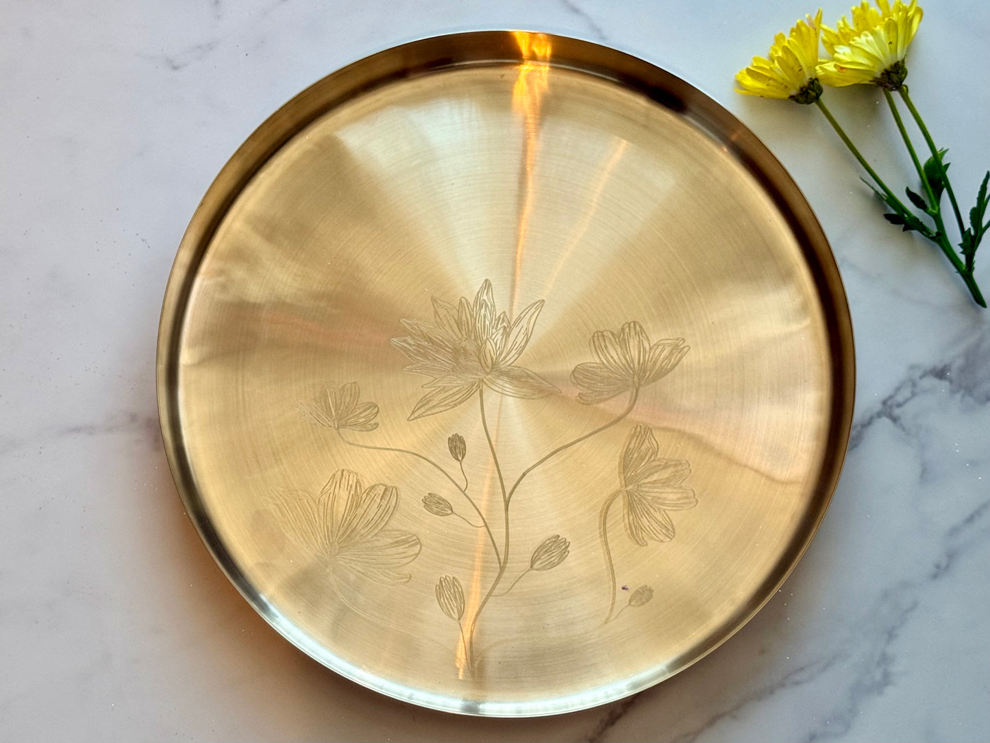 Pure Bronze (Kansa) Platter in Festive Gift Box