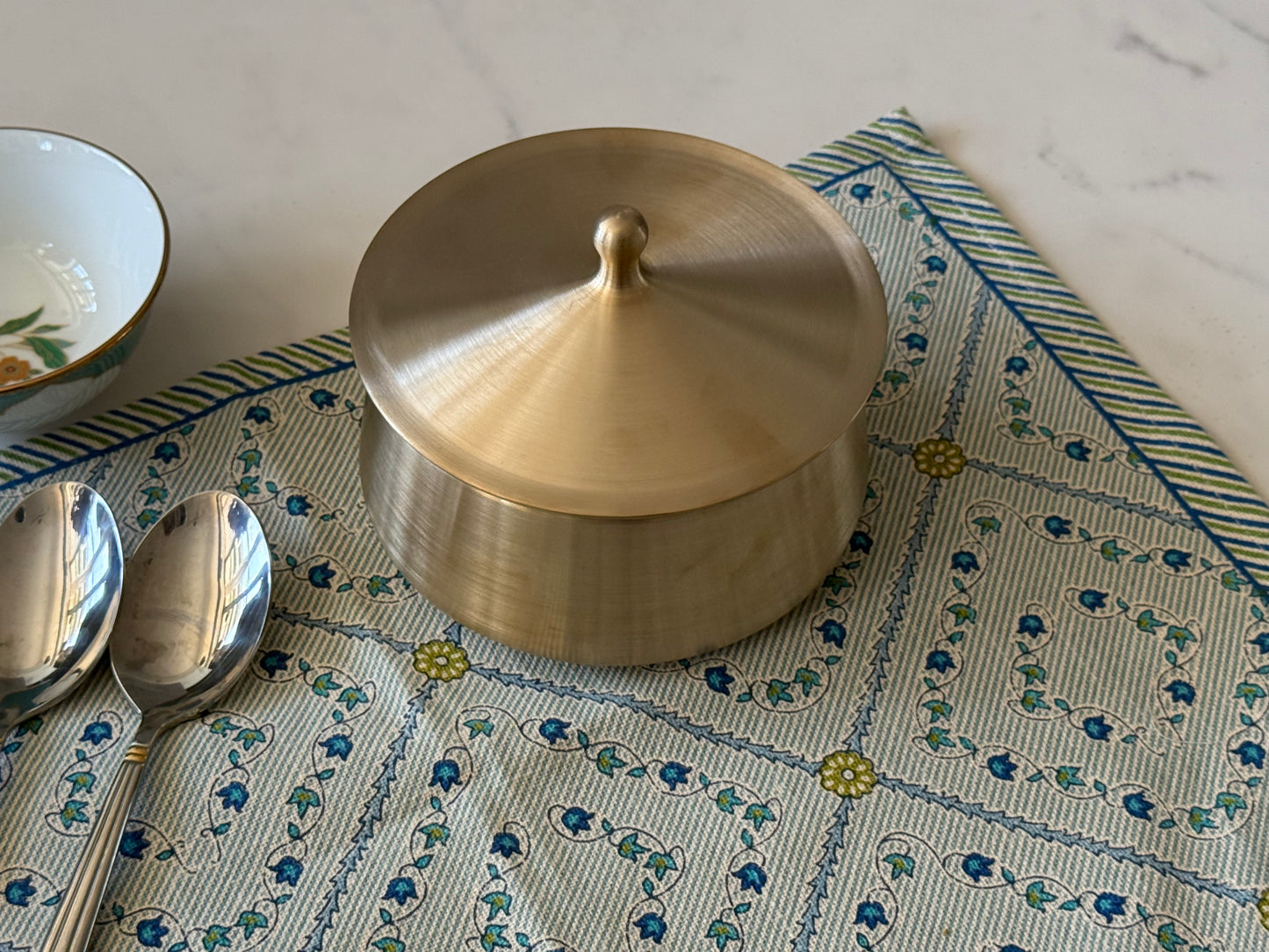 High Grade Pure Bronze Serving Bowl Casserole