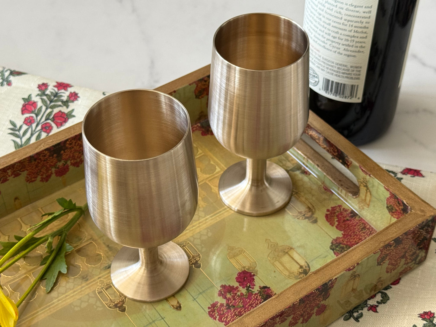 Handcrafted Pure Bronze (Kansa) Goblet Set