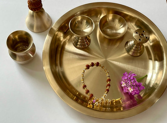 Pure Kansa Small Pooja Set - Matt Finish